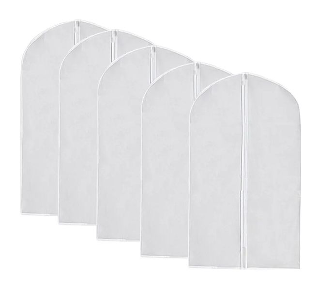 Pack Of 5 Frosted Hanging Garment Bag/Suit Bag - White Yax