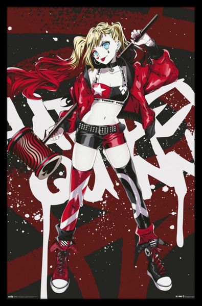 Dc Comics - Harley Quinn Anime Poster With Black image