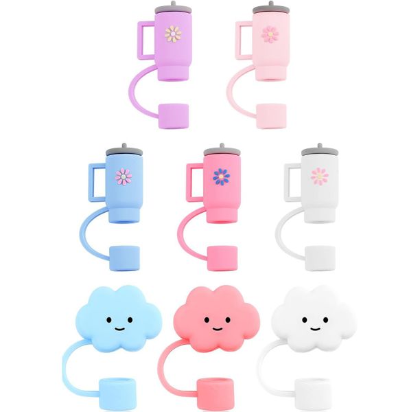 8 PCS Straw Covers Cap, Straw Cover for 30&amp;40 Oz Tumbler, Cute Straw Caps