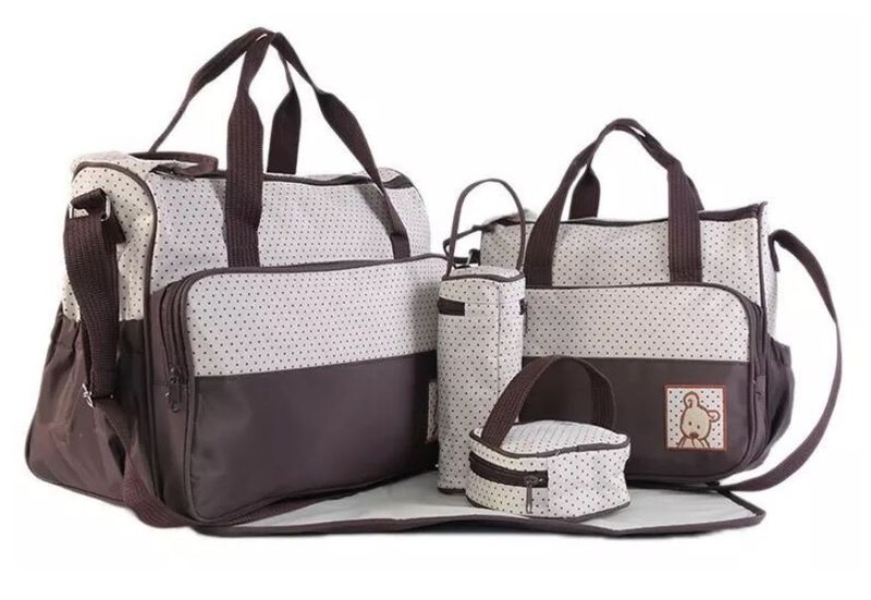QSB 5 In 1 Baby Diaper Bag- Brown