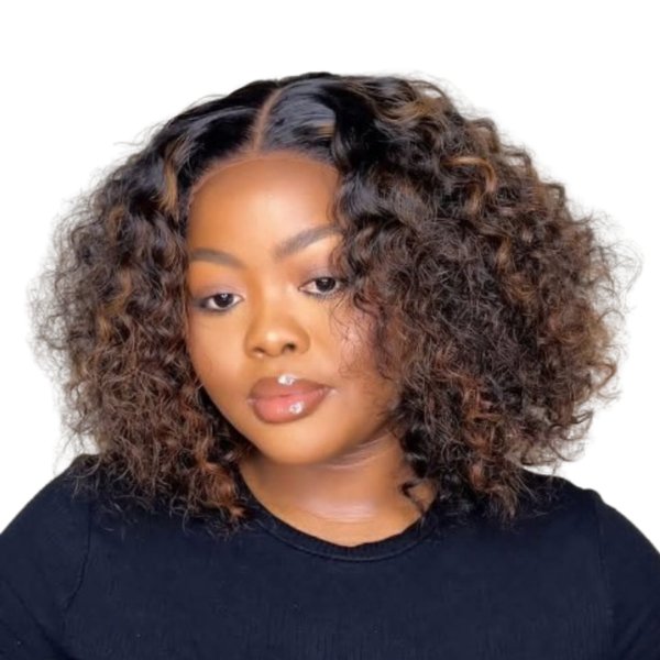 Brazilian Curly Wig With Highlights, 10".