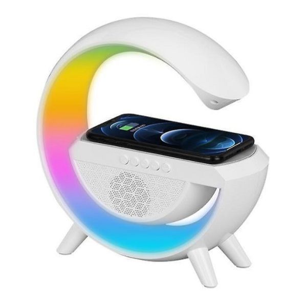 TWS Wireless Phone Charging RGB LED Lamp &amp; Speaker with FM Radio