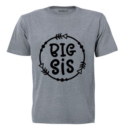 Big Sis - Circular Design - Kids T-Shirt - Grey