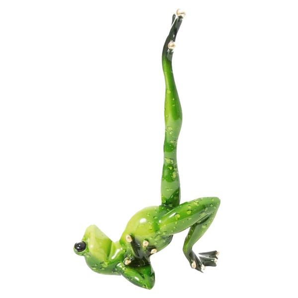 Decor Garden Basic Yoga Posing Frog Figurine Sculpture -19cm