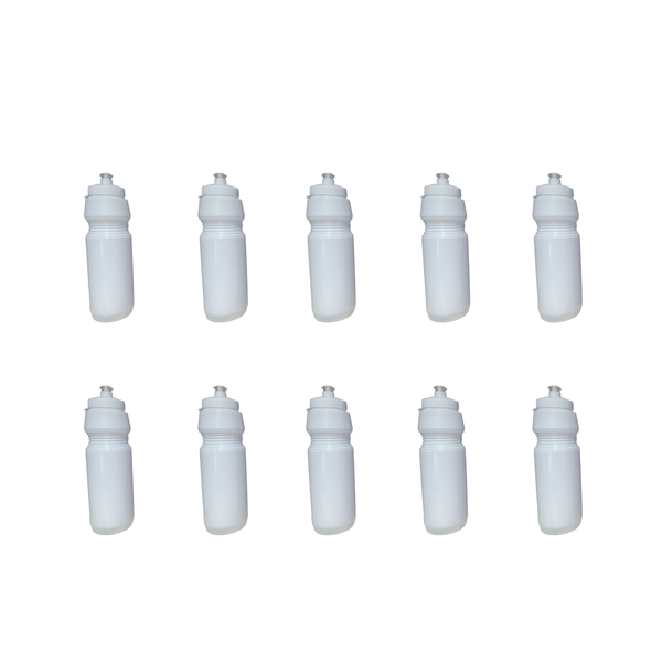 Sports Water Bottles - Bulk Durable Hydration Bottles Black 750ml - 10 Pack