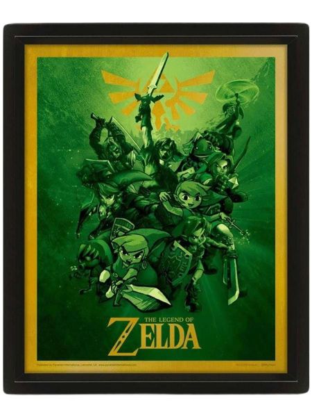 The Legend Zelda (Link) Framed 3D Lenticular Poster (25cm x 20cm)