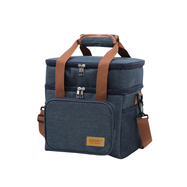 Large Capacity Double Layer Lunch Cooler Bag With Strap