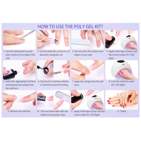 Beauty Rays Polygel Nail Extension Kit with Mini UV LED nail lamp | Buy  Online in South Africa 