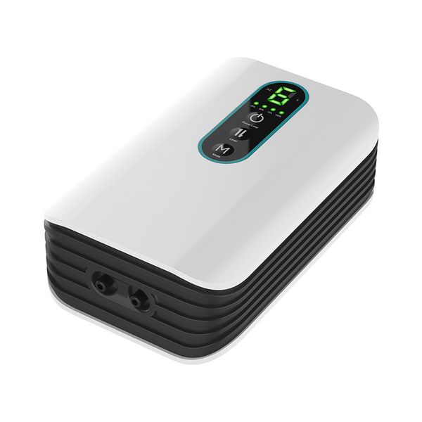 USB Oxygen Pump Dual Outlet, Rechargeable, 95L/h for Aquariums, Outdoor Use