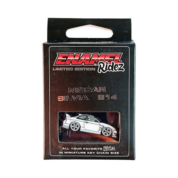 Nissan Silvia S14 White - Die-Cast Enamel Keychain