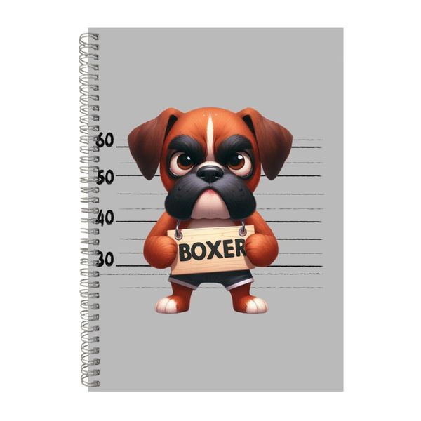 Boxer A4 Notebook Spiral Lined Trendy Notepad Dog Gift Idea 303
