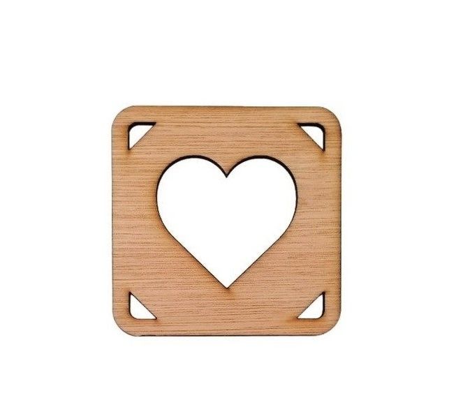 Wooden Coasters Heart Card - Set of 6