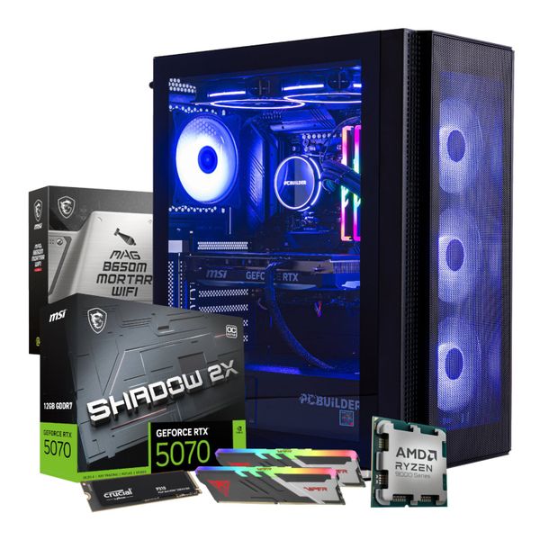 PCBuilder TACTICIAN AMD Ryzen 7 32GB 2000GB RTX 5070 WIN11 Gaming PC
