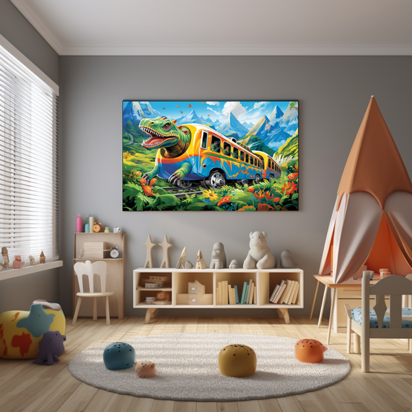 Canvas Wall Art - Dino Train Ride - BK0126