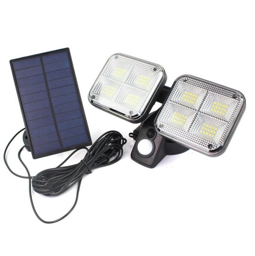 Wall Mount Dual Head Solar Split Wall Light Waterproof Sensor Lamp