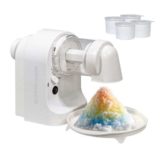 Rechargeable Electric Ice Shaver Machine with 4 Reusable Ice Mold Cups&amp;Tray