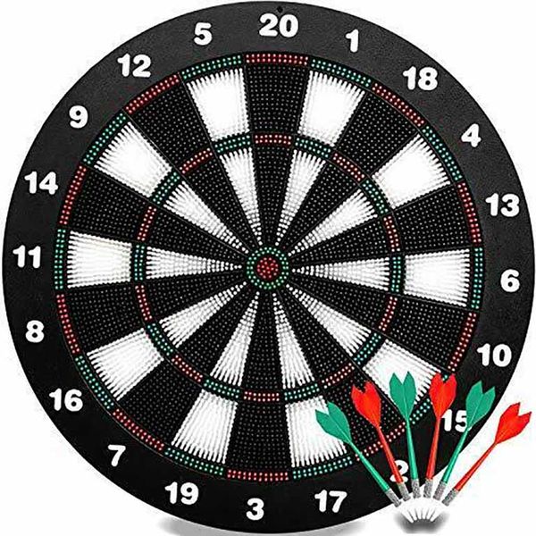 Atttw-Safety Darts and Kids Dart Board Set - 16 Inch Rubber
