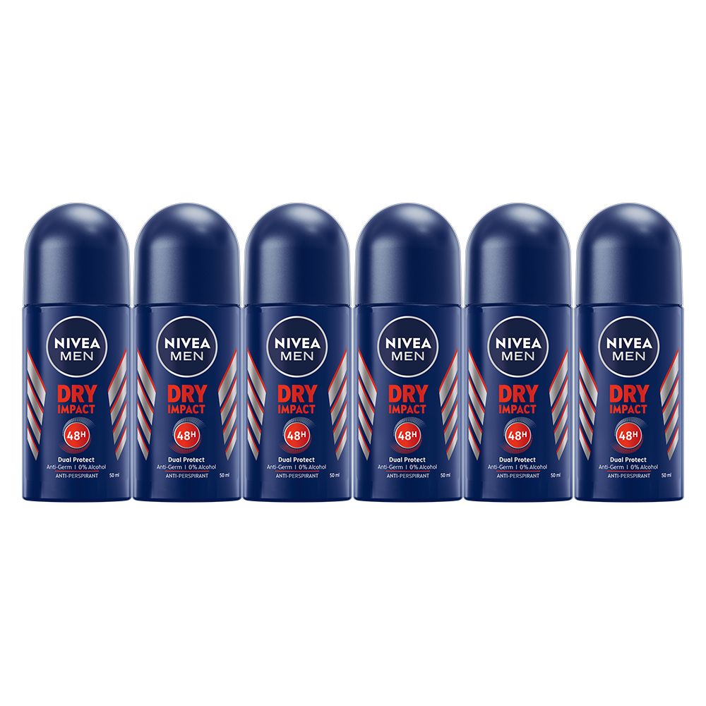 NIVEA MEN Dry Impact Anti-perspirant Roll-On Deodorant, 6x50ml | Shop ...