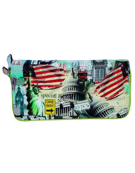 Fino 505-798GN Faux Leather Grab &amp; Go All in 1 Purse with Cellphone Pouch