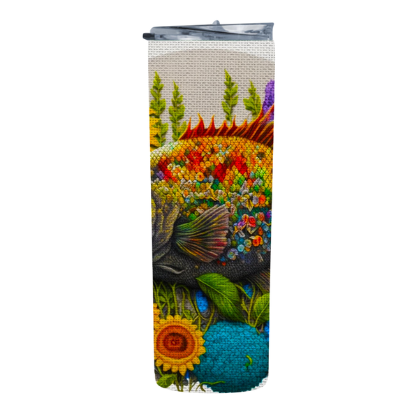 Embroidered PIRANHA 20 Oz Straight Skinny Tumbler 030
