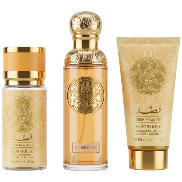 3 Pieces Burphrise Hudson Valler Eau de Parfum Fragranced Mist Body Lotion