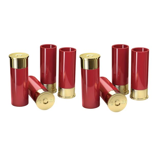 8-Piece 12 Gauge Shotgun Shell Shot Glass Set - Plastic Hunting Themed