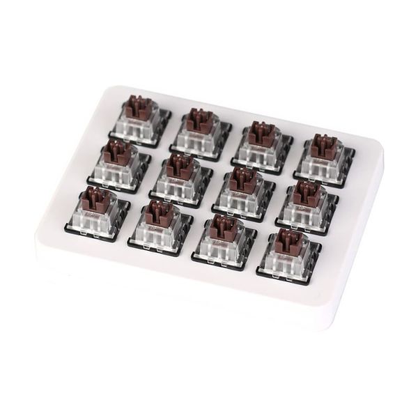 Keychron K4 &amp; K6 Low Key Optical Brown Switch - 12 Piece Set with Holder