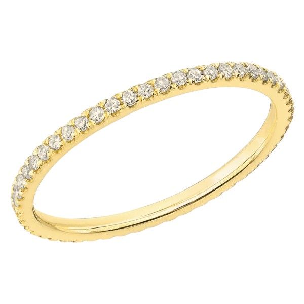 S925 Sterling Dainty Ring With Rhinestones - Gold