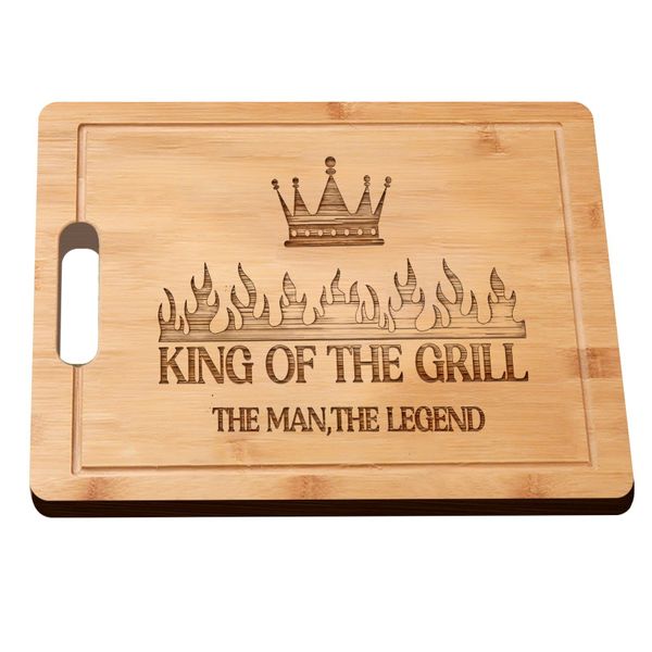 Laser Engraved Bamboo Cutting Board Father's Day Gifts for Dad Grill Master