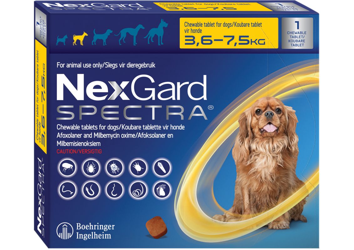 Nexgard Spectra Chewable Tablets For Dogs 3 6 7 5kg 1 Tablet Shop 
