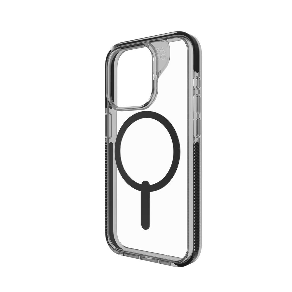 ZAGG Santa Cruz Custodia Snap Per IPhone 15 Pro Max - MagSafe, Grafite Resistente, Protezione Cadute 4 Metri, Anti-ingiallimento, Colore Magenta