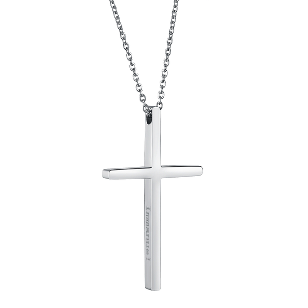 Immanuel Cross Female Necklace Silver