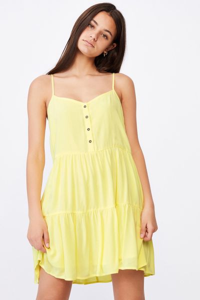 Women's Factorie Button Tiered Dress - Limelight