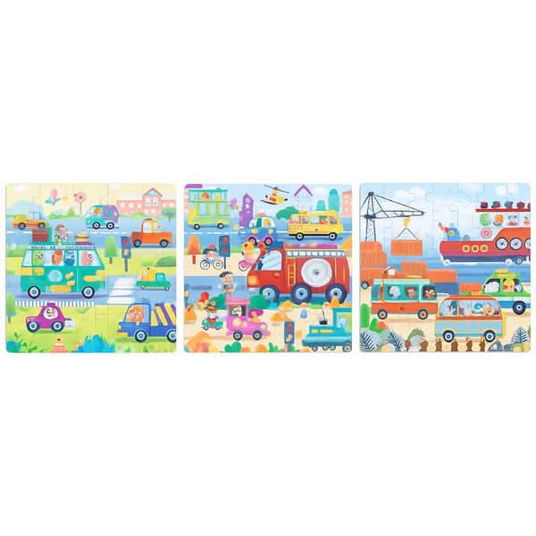 3-Piece Educational Magnetic Puzzle Set - Blue