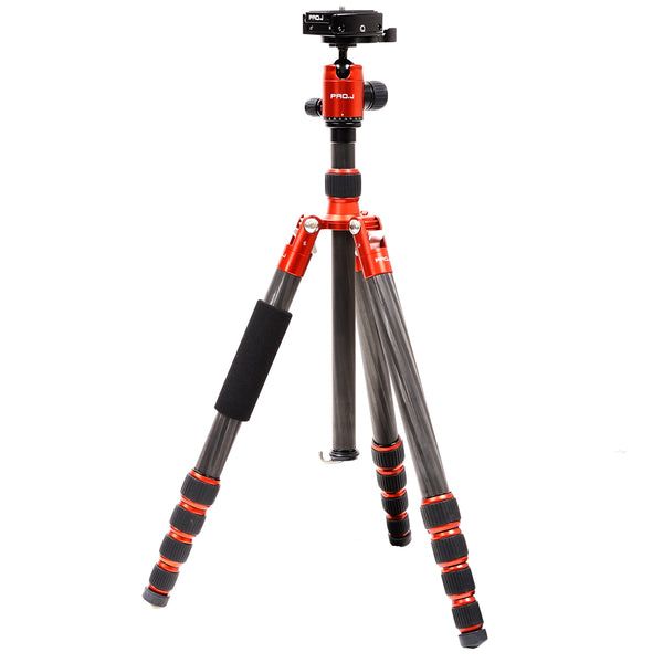 Jenova PRO.J Professional Carbon Travel Tripod Capacity-8kg Red