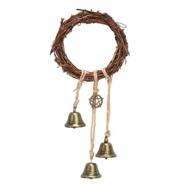 Round B Rattan Ring Wind Chimes Wall Hanging