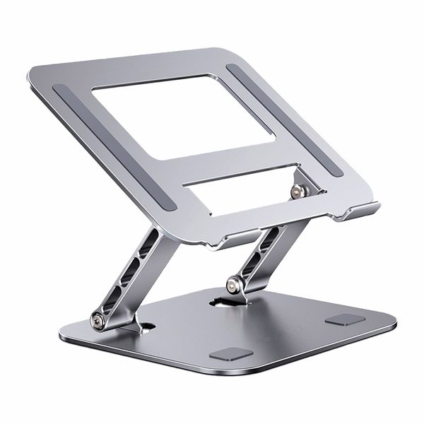 Adjustable Laptop Stand for Desk Metal Foldable Laptop Riser - Silver