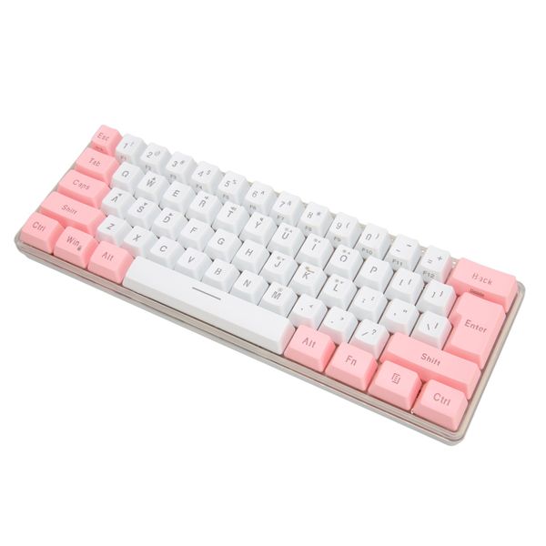 61-Key RGB Keyboard (White/Pink)