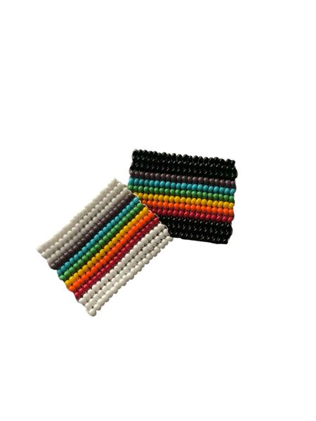 Pride Handmade Beaded Pin Set - 2-Piece Rainbow Colors Collection