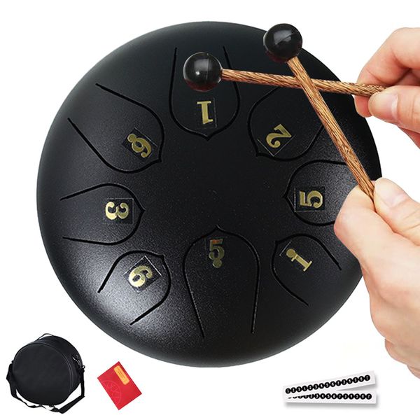 6 Inch 8 Notes Steel Tongue Drum Set Handpan Steel Drum Steel Percussion