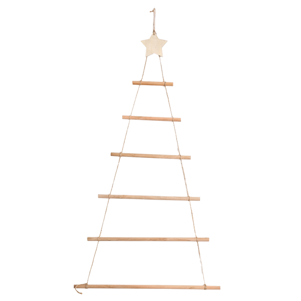 DIY Christmas Tree Wooden Wall Hanging New Year Decoration,Wood Color