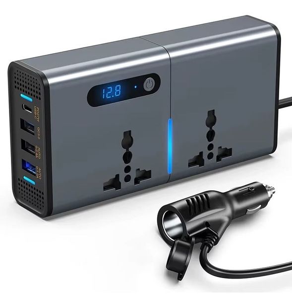 200W Car Power Inverter 2 USB and 2 USB Type-C Support QC3.0 36W and 30W