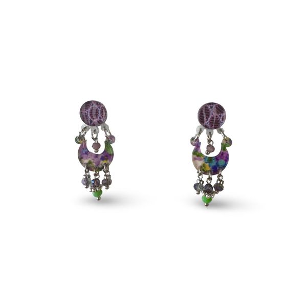 Lilly K Designs 111 Purple, Green &amp; Lilac Plexiglass Drop &amp; Dangle Earrings