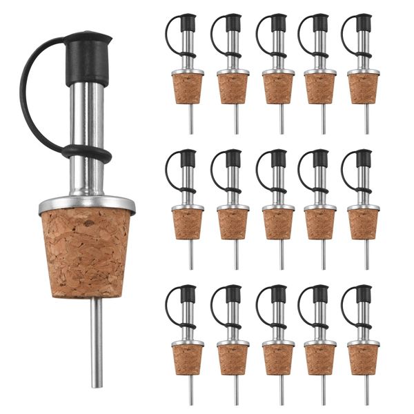Wine Pourers Wine Cork Pourer Pour Spout for Liquor Bottles - 16 Piece