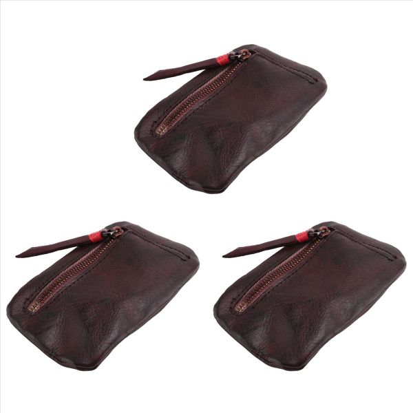 Vintage Men'S Genuine Leather Mini Coin Purse Card Case Holder Wallet