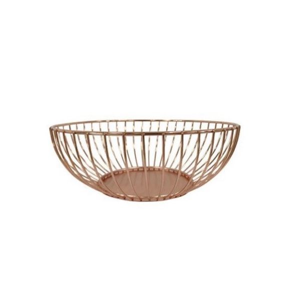 Rocco Homeware - Round Rose Gold Fruit Basket - Home Decor