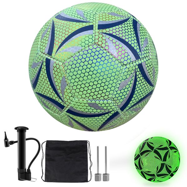 Glow in the Dark Football Size 5 Match Training Ball Outdoot Night
