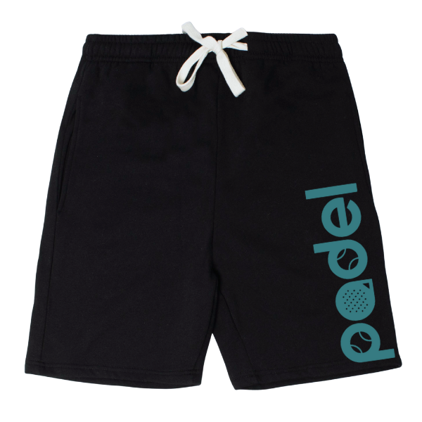 Padel Premium Shorts 240gsm Lightweight Polycotton - Black and Turquoise
