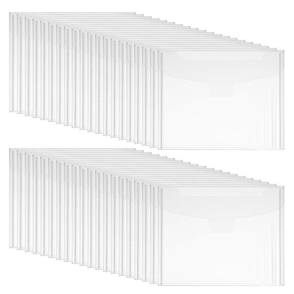 60Pcs Stamp and Die Storage Pockets Clear Plastic Envelopes Scrapbooking St