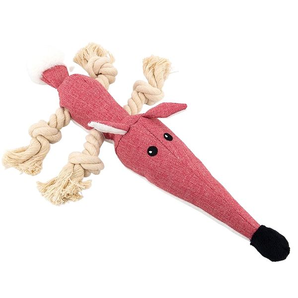 Plush and Rope Dog Chew Toy - Fox